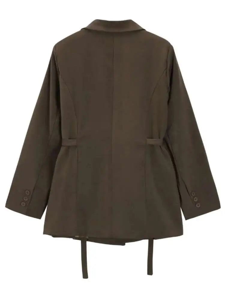 The Cinched-Side Tailored Blazer (Deep Olive)