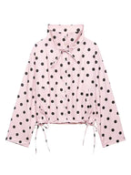 The Polka Dot Blouse with Drawstring Detail