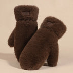 Textured Plush Mittens
