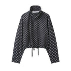 The Polka Dot Blouse with Drawstring Detail