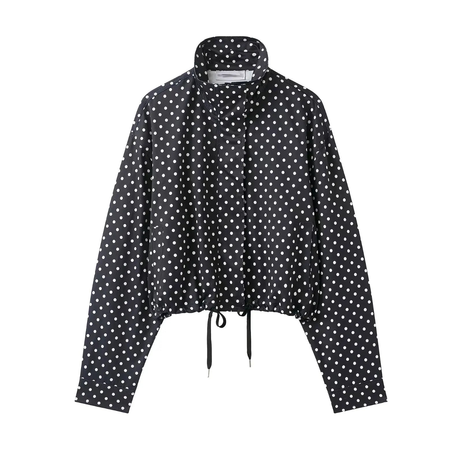 The Polka Dot Blouse with Drawstring Detail