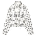 High-Neck Cropped Bomber Jacket with Adjustable Drawstring