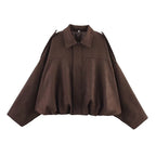 Relaxed Collared Bomber Jacket