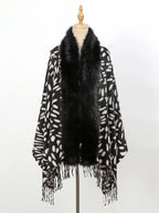Wild Luxe Faux-Fur Trim Scarf