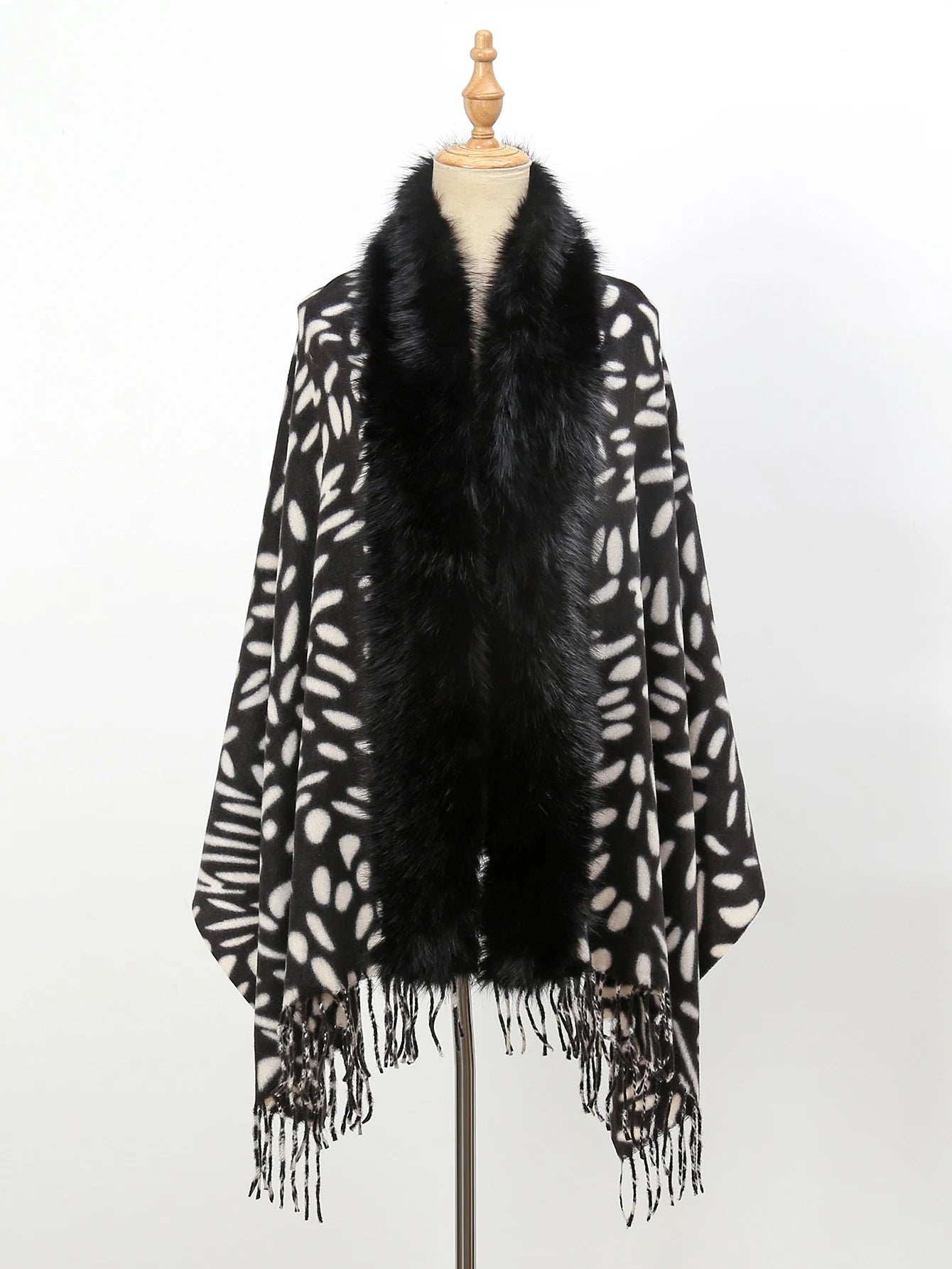 Wild Luxe Faux-Fur Trim Scarf
