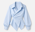 The Asymmetric Poplin Wrap Shirt