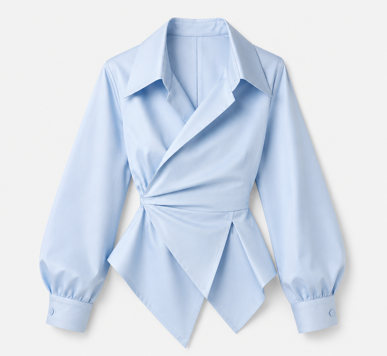 The Asymmetric Poplin Wrap Shirt