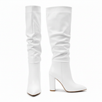 Slouch Knee Boots with Block Heel