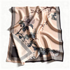Oversized reversible printed shawl/blanket scarf with fringed hem