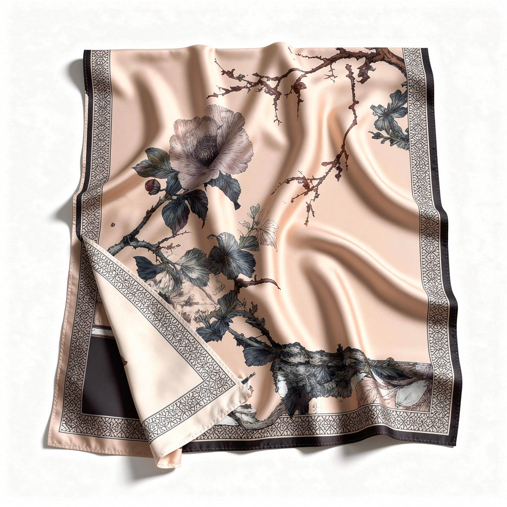 Oversized reversible printed shawl/blanket scarf with fringed hem