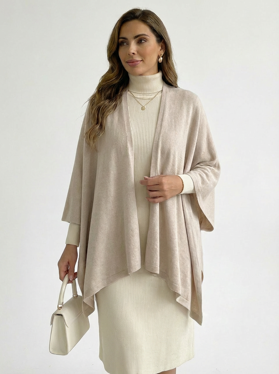 100% Merino Wool Knit Cape