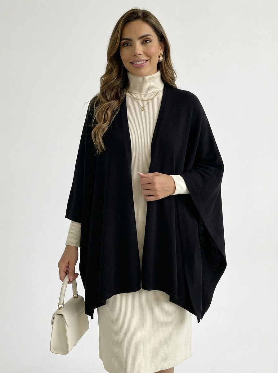 100% Merino Wool Knit Cape