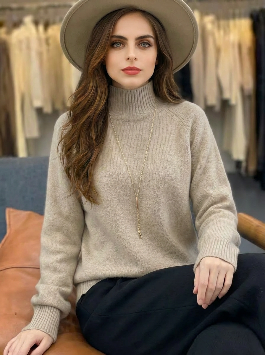 Merino Wool Mock Neck
