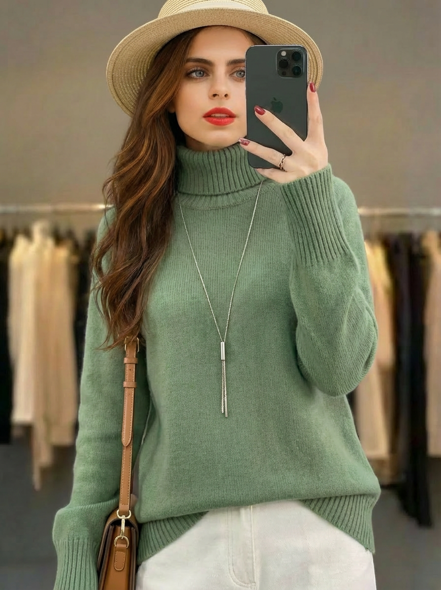 Merino Wool Mock Neck