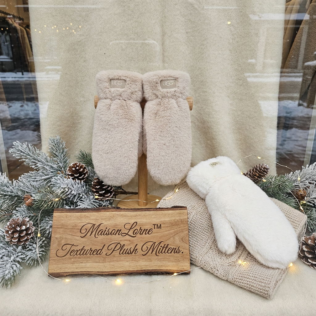 Textured Plush Mittens