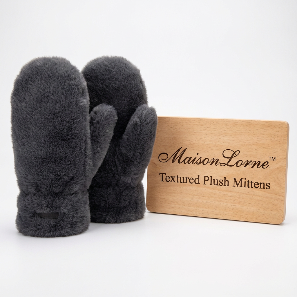 Textured Plush Mittens