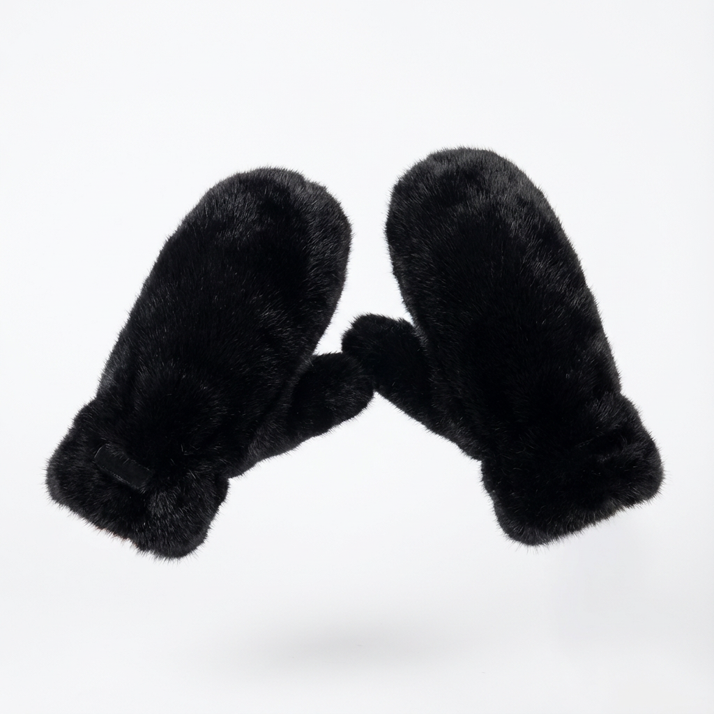 Textured Plush Mittens